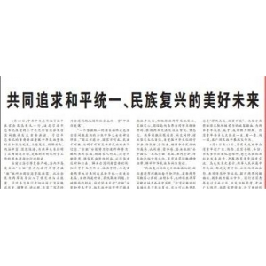 為兩岸關系指明正確方向——習近平總書記重要講話激勵兩岸同胞同